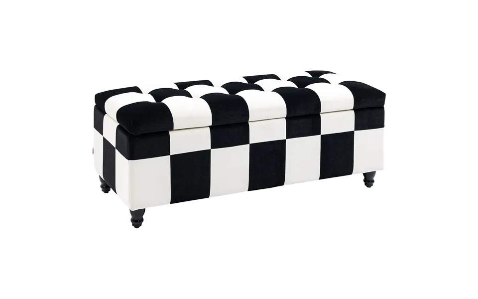 Homcom Ottoman Storage Box Storage Rubberwood Frame Long Ottoman Storge Velvet Storage Ottoman 114 X 47 X 47cm - White A