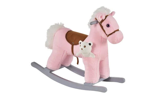 Homcom Plush Children's Rocking Horse Toy With Realistic Sounds - Soft Ride-on For Toddlers 18-36 Months