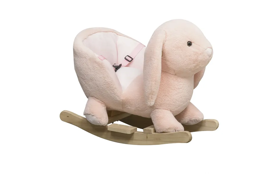 Homcom Plush Rocking Rabbit Sound Effects Ride-on Toy For Toddlers - Safe & Soft