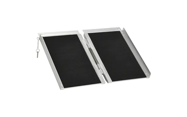 Homcom Portable Aluminium Wheelchair Ramp 2ft For Mobility Assistance With Carry Handle - Locking Chain