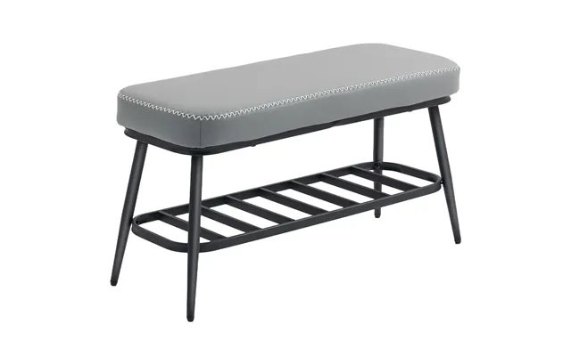 Homcom Pu Leather Shoe Storage Bench - Grey
