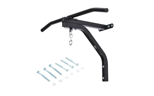 Homcom Punching Bag Hanger Wall Mount Bracket Kick Boxing Mma Training Frame Home Fitness Workout Pull Up Bar - Black
