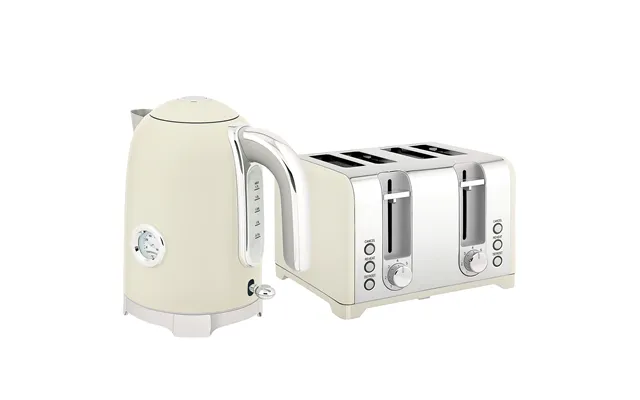 Homcom Retro 3000w Kettle And Toaster Set - Grey