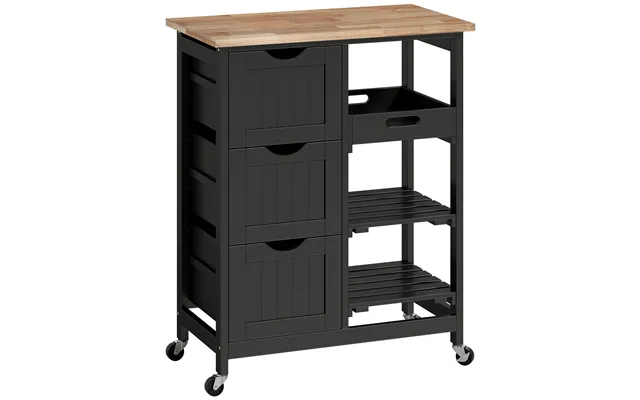 Homcom Rolling Kitchen Island Cart - Bar Serving Cart