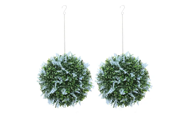 Homcom Set Of 2 Artificial Plant Topiary Balls - Uv-protected Fake Decorative Plants
