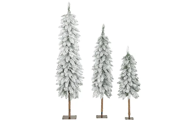 Homcom Set Of 3 Pencil Flocked Christmas Tree - 3ft 4ft 5ft