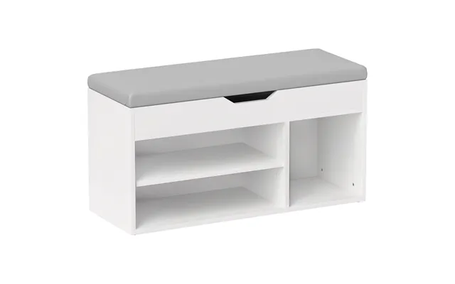 Homcom Shoes Cabinet Bench Hidden Storage Padded Seat Organiser Footwear Rack Hallway Cream White