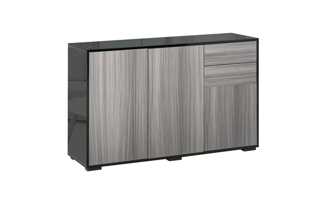 Homcom Sideboard High Gloss - 2 Drawer Push-open Cabinet For Living Room