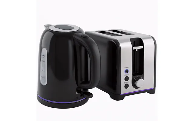 Homcom Simple Polished Toaster And Kettle Set - Black