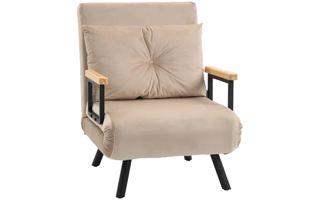 Homcom Single Sofabed Chair Velvet Single Chair Bed Single Sofa Bed Folding Single Bed 4-in-1 Velvet Feel With Pillow Be