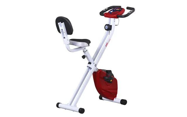 Homcom Steel Manual Stationary Bike Resistance Exercise Bike W Lcd Monitor Red