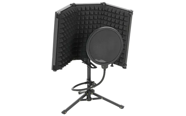 Homcom Studio Microphone Isolation Shield With Pop Filter And Tripod Stand - Foldable Adjustable Recording Studio Equipm