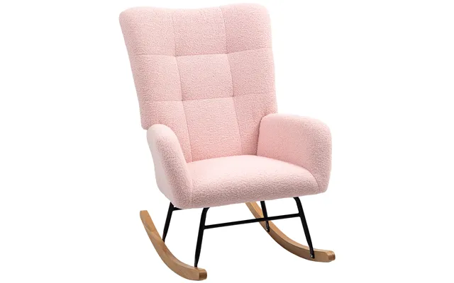 Homcom Teddy Fleece Rocking Chair - Pink