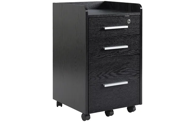 Homcom Three-drawer Lockable Filing Cabinet - Black