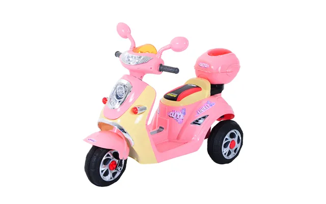 Homcom Toy Motorbike Plastic Music Playing Electric Ride-on Motorbike W Lights Pink Aosom Uk