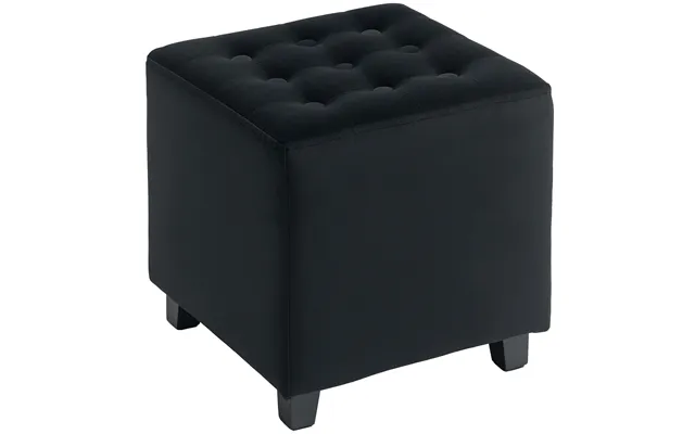 Homcom Velvet-feel Square Ottoman - Grey