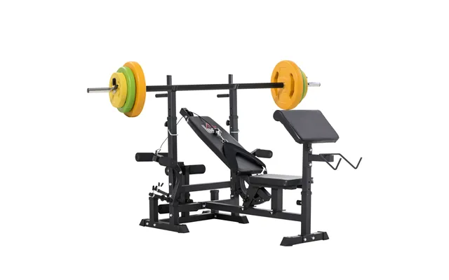 Homcom Weight Bench With Adjustable Barbell Rack - Leg Extension