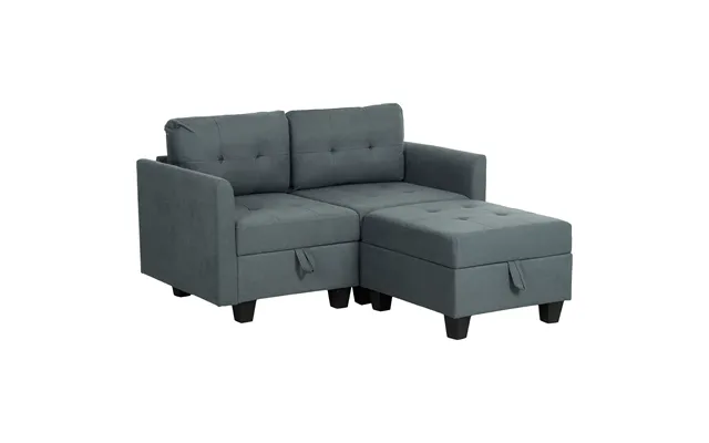 Homcom 'l' Shape Modular Storage Sofa - Dark Grey Aosom Uk