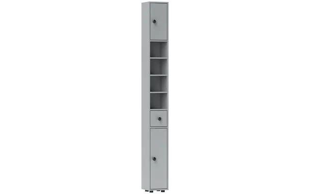 Kleankin 180cm Slim Bathroom Cabinet, With Drawer, Shelves And Cupboards - Grey