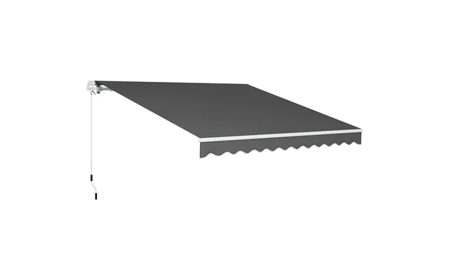Outsunny 3 X 2.5m Garden Patio Manual Awning - Retractable Canopy Sun Shade Shelter With Fittings And Crank Handle product image
