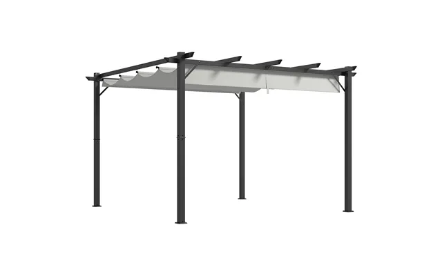 Outsunny 3 X 3 M Aluminium Pergola Canopy Gazebo Awning Outdoor Garden Sun Shade Shelter Marquee Party Bbq - Light Grey 