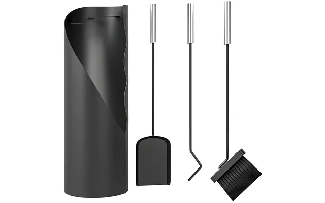 Outsunny 4 Pieces Fireplace Companion Set - Metal Fireplace Accessories Fireside Companion Set With Broom