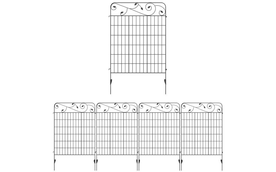 Outsunny 4pcs 43in X 11.5ft Decorative Fence Panels - Outdoor Garden Fencing