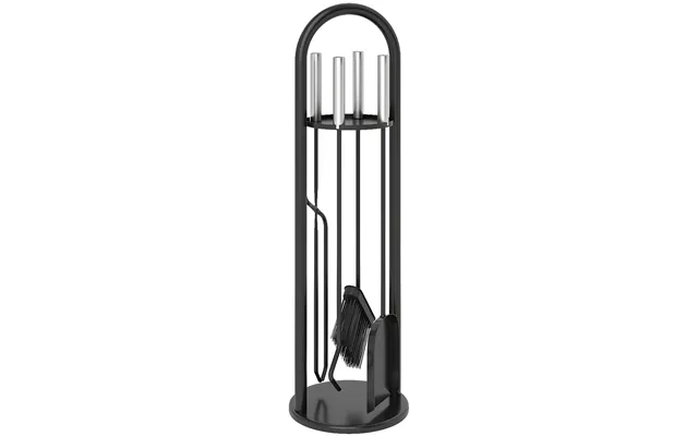 Outsunny 5 Pieces Fireplace Companion Set - Metal Fireplace Accessories Fireside Companion Set With Broom