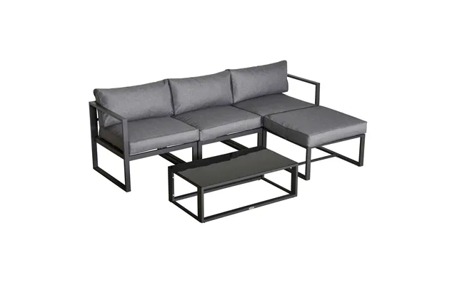 Outsunny 5 Pieces Outdoor Patio Furniture Set - Sofa Couch With Glass Coffee Table product image