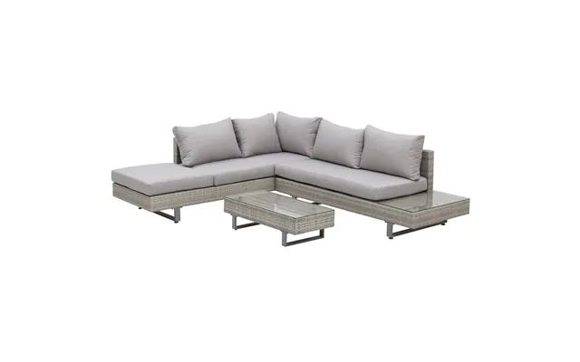 Outsunny 5-seater Rattan Garden Furniture Wicker Conservatory Corner Sofa Set Chaise Lounge With Coffee Table - Side Tab