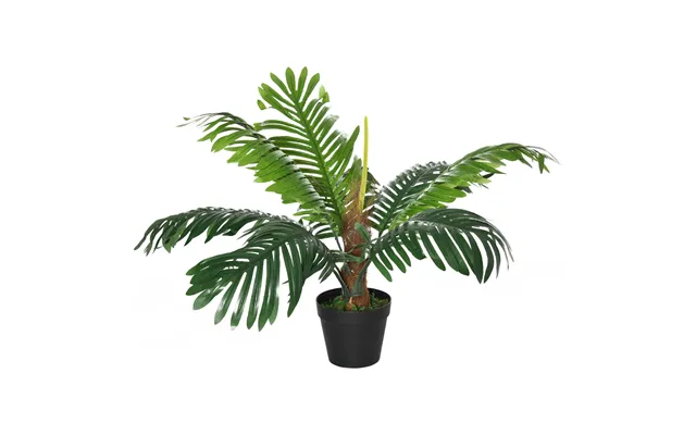 Outsunny 60cm Fake Palm Tree - Indoor Outdoor Decorative Plant With 8 Leaves And Nursery Pot Aosom Uk