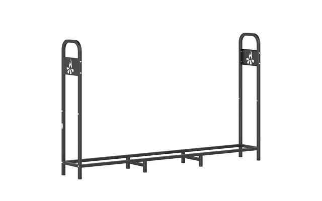 Outsunny 6.5 Ft Steel Firewood Log Rack With 300 Kg Capacity - Heavy Duty Indoor Outdoor Fireplace Wood Storage Shelf