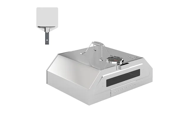 Outsunny 8 In Portable Stainless Steel Bbq Grill Top Pizza Oven With Built-in Thermometer And Viewing Window For Gas And