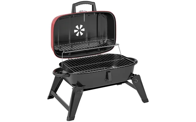 Outsunny Charcoal Barbecue Grill Folding Bbq Grill With 1232 Cm Cooking Area - Adjustable Vent