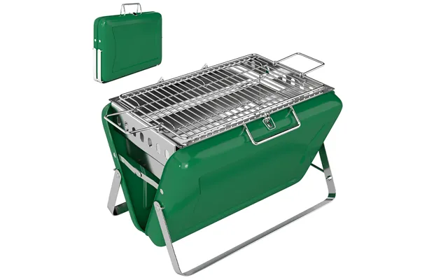 Outsunny Charcoal Bbq Grill Portable Stainless Steel Barbecue With Tilting Grate For Camping Picnic Garden Dark Green