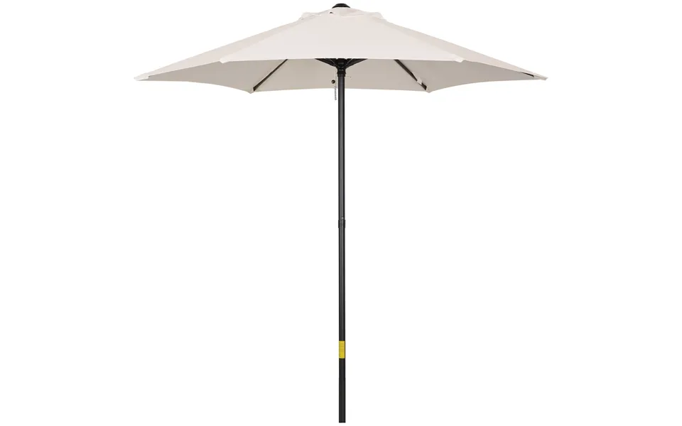 Outsunny Cream Patio Parasol 6-rib Outdoor Sun Shade For Balcony & Garden - 2m Aosom Uk
