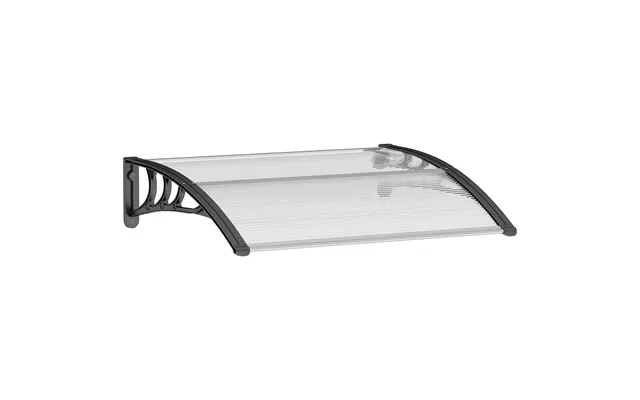 Outsunny Curved Window Door Canopy Aluminium Rigid Plastic Polycarbonate Fixed Outdoor Awning Modern Design Uv Water Rai product image