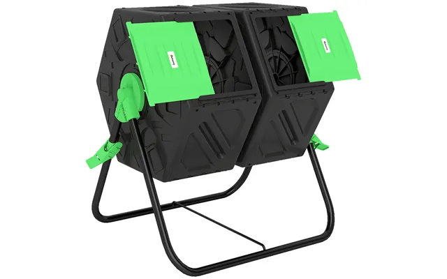 Outsunny Dual Chamber Garden Compost Bin - 130l Rotating Composter