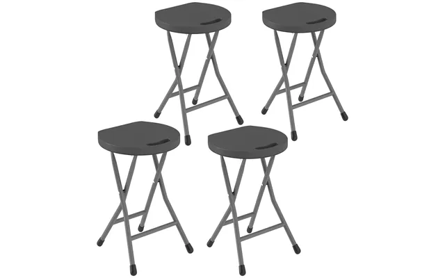 Outsunny Folding Stool Set Of 4 - Decorative Garden Stool Set With Safety Latch
