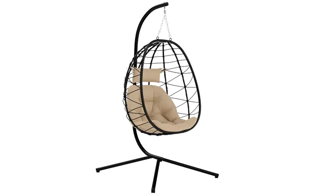 Outsunny Hanging Egg Chair Garden Swing Chair With Basket - Cushion product image