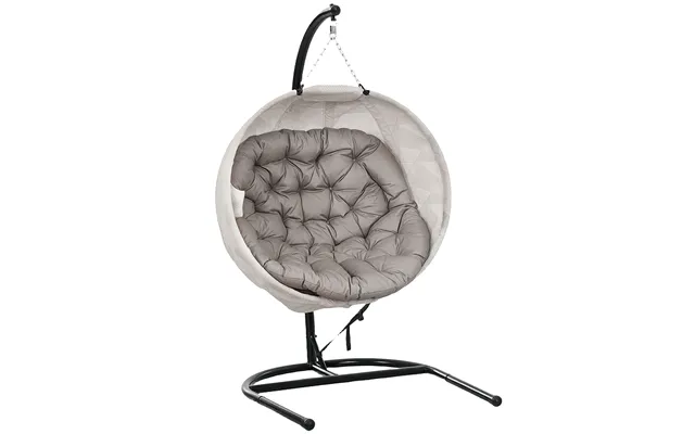 Outsunny Hanging Egg Chair With Folding Basket - Garden Hanging Chair With Stand product image