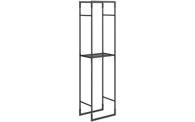 Outsunny Metal Firewood Log Holder - Heavy Duty Firewood Rack With Adjustable Shelf