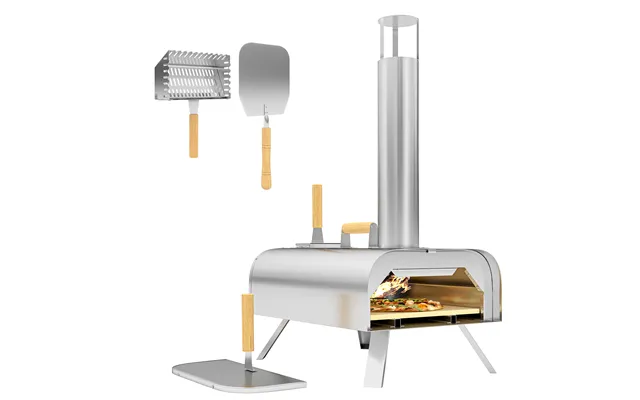 Outsunny Outdoor Pizza Oven - Portable Wood Pellet Pizza Oven With Pizza Stone And Peel