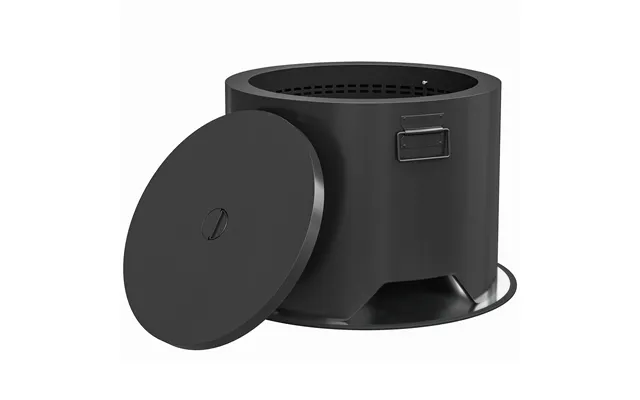 Outsunny Outdoor Round Fire Pit With Lid And Fire Poker - Black