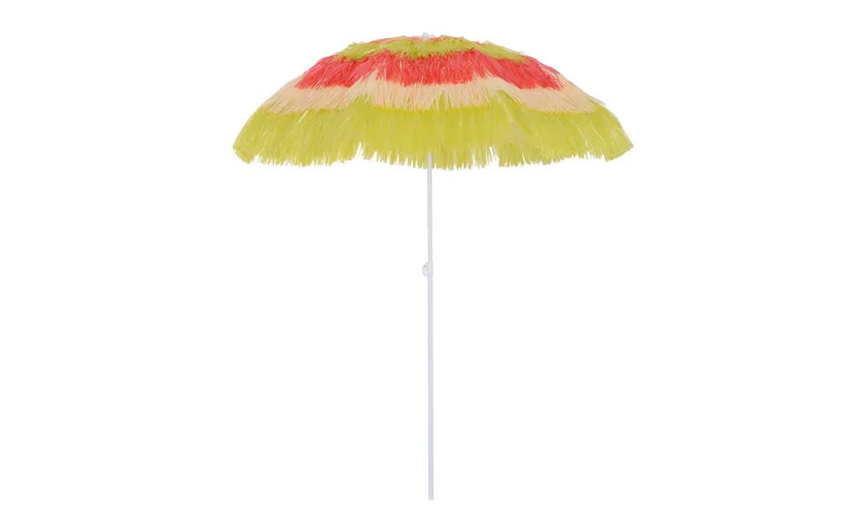 Outsunny Portable Beach Umbrella Foldable Rainbow Parasol For Hawaiian-style Sun Protection