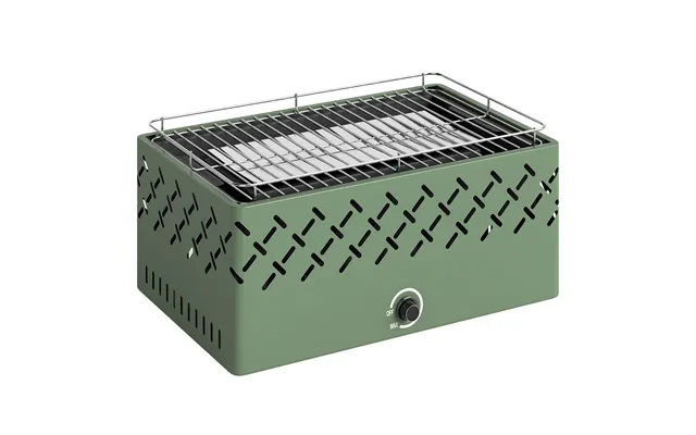 Outsunny Portable Charcoal Bbq Grill - Battery Powered Barbecue Grill With Built-in Fan For Camping Picnic