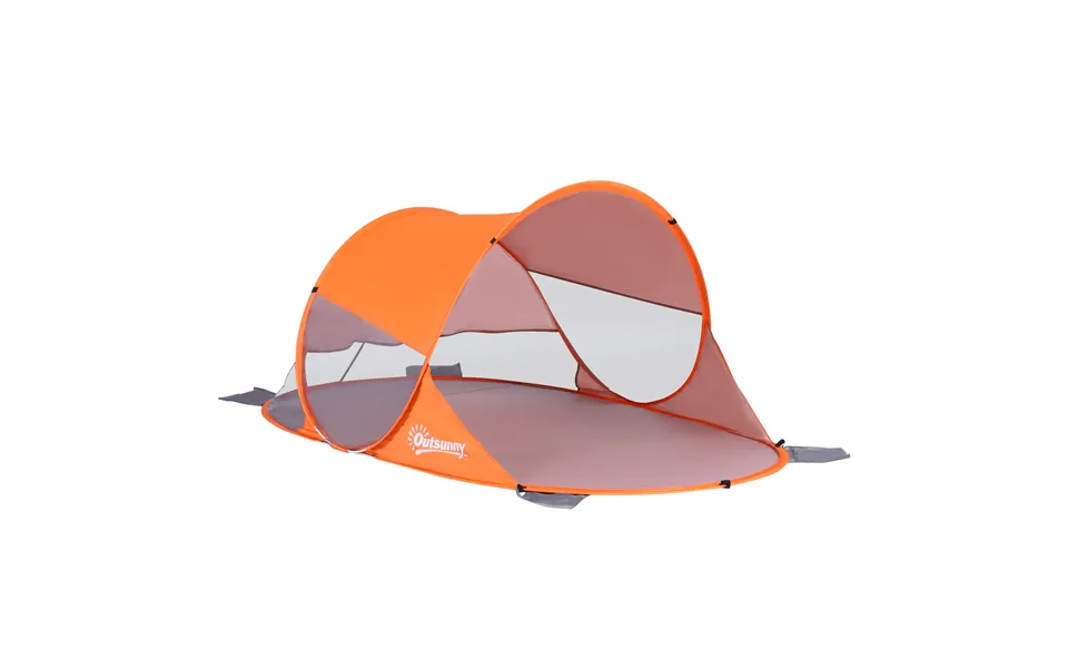 Outsunny Portable Pop-up Beach Shelter For 1-2 Persons - Uv 30 Protection Automatic Sun Tent