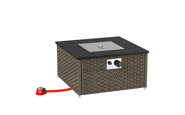 Outsunny Rattan Gas Fire Pit Table For Garden - 13 Kw Smokeless Propane Fire Pit With Lid