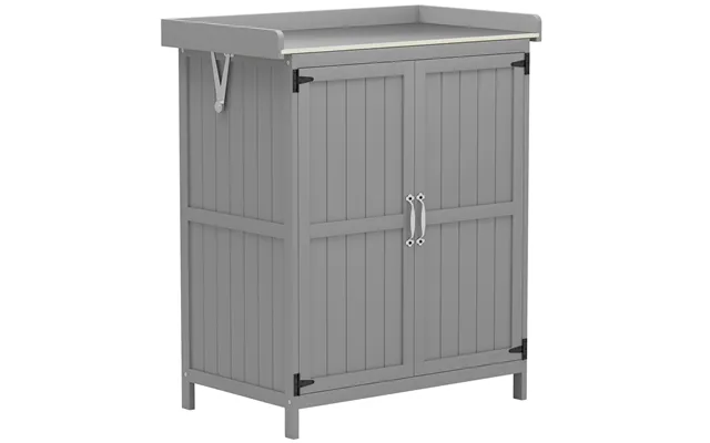 Outsunny Wooden Garden Shed - Garden Tool Storage Shed With Hinged Roof And Shelf