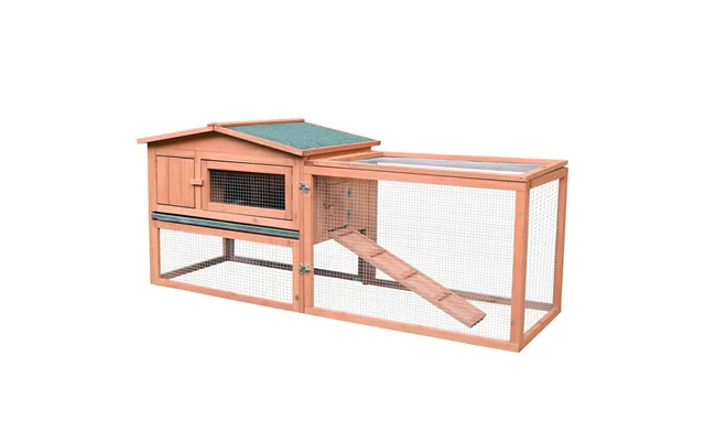 Pawhut 2 Floor Wooden Rabbit Hutch Bunny Cage House Chicken Coop Outdoor Garden Backyard 158 X 58 X 68 Cm